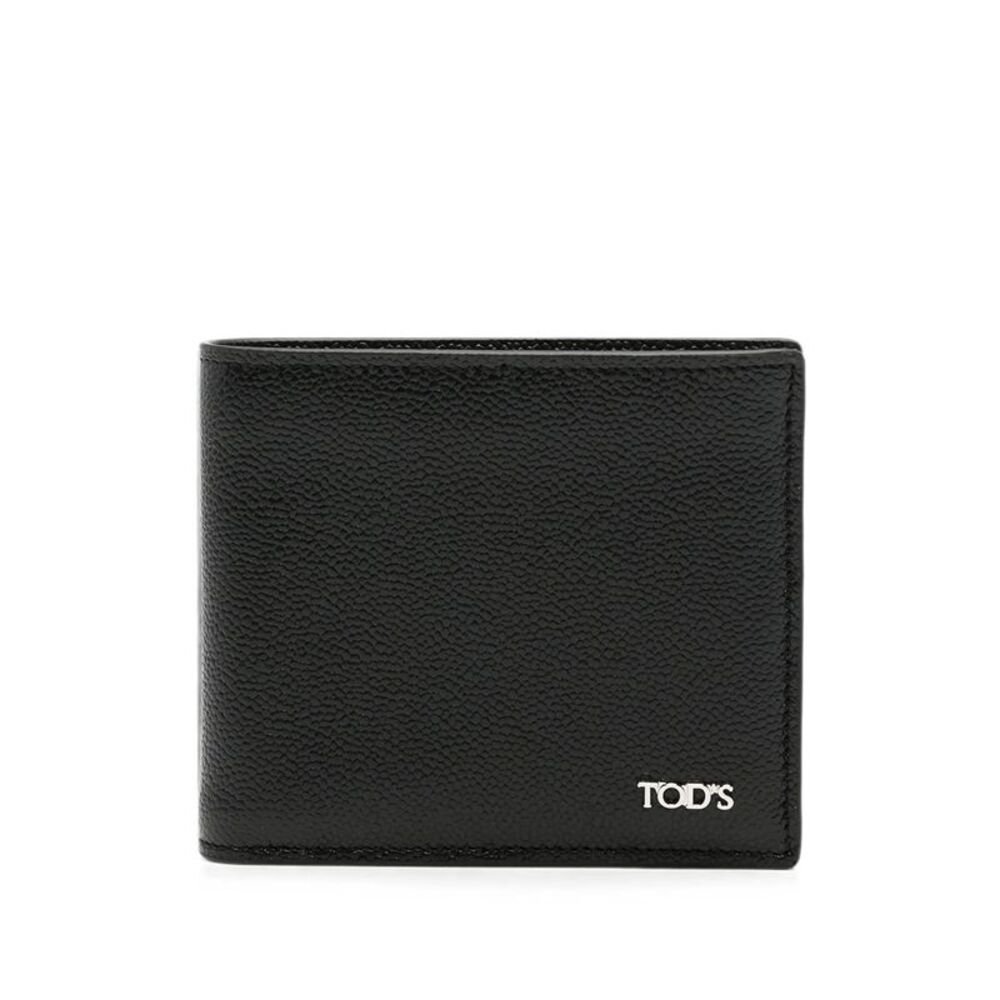 Tod's Men Logo Plaque Grained Leather Bi-Fold Wallet